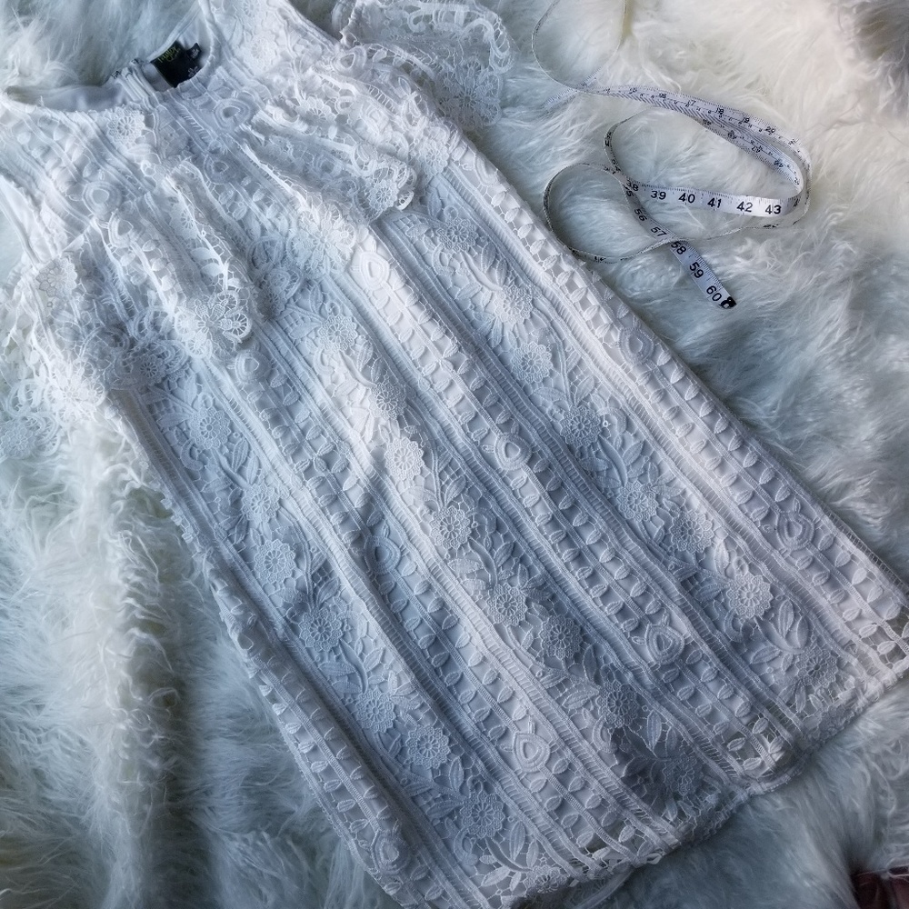 Taylor White Crochet Cold Shoulder Dress